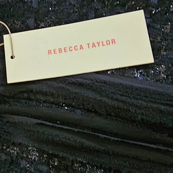 Rebecca Taylor Tweed Jacket Women’s 6 Full Zip Navy Blue Metallic - Picture 3 of 4